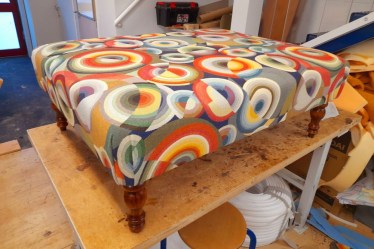 30" x 40" Large Footstool Pierre Frey multi coloured tapestry fabric